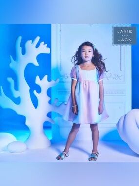 Disney x Janie and Jack Little Mermaid Pastel Ombré Organza Pearl Dress 4